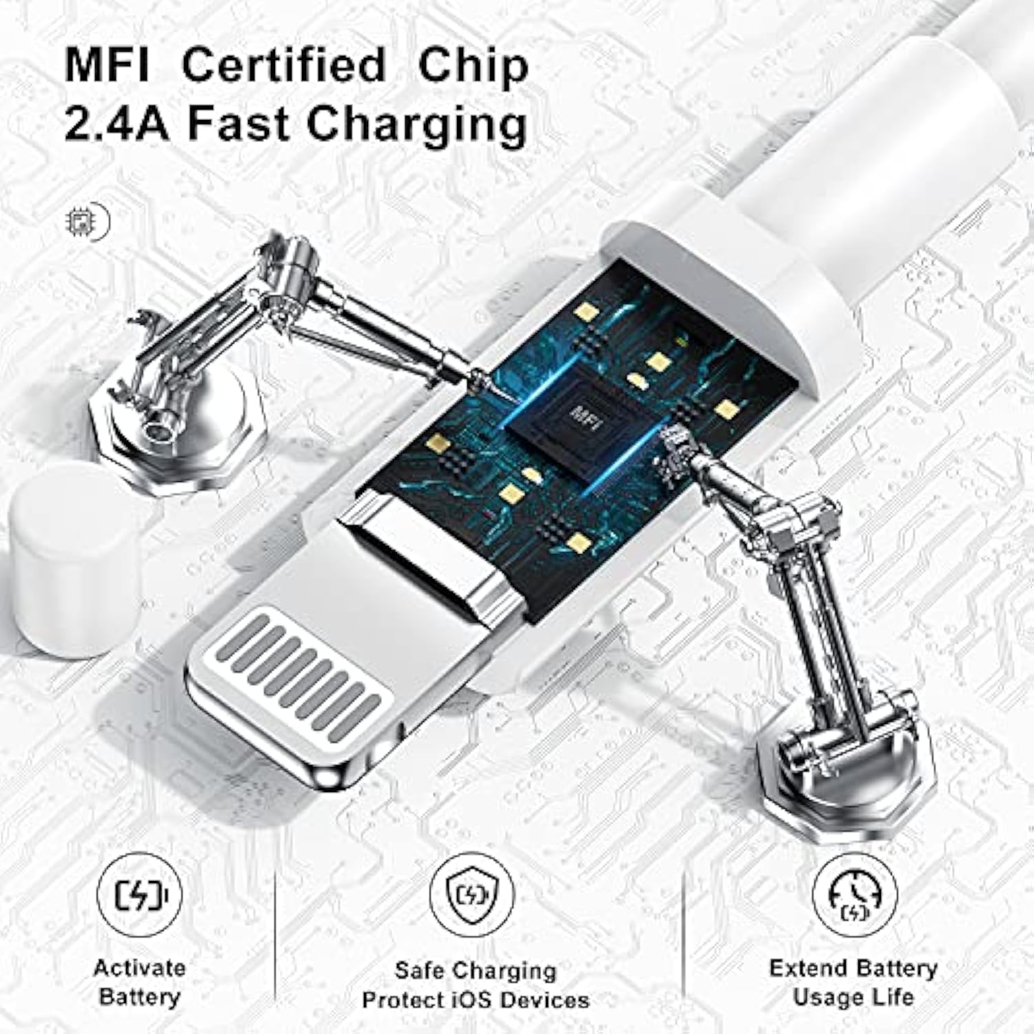 10Ft Iphone Charger, [Apple Certified] Long Apple Charging Cord,10 Feet Original Lightning To Usb Cable,10 Foot Iphone Charging Cable For Iphone 14 Pro Max/14/13 Pro/12 Mini/11/Xs/Xr/8/7/6S/5/Se,Ipad