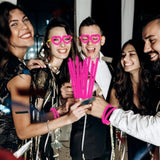 60pcs 8in Pink Glow Sticks with Connectors Heart Glasses Party Supplies