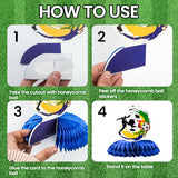 Soccer Honeycomb Centerpieces - 9PCS Soccer Party Decorations, Soccer Game Party Supplies Table Decor for Birthday, 2026 International Soccer Match