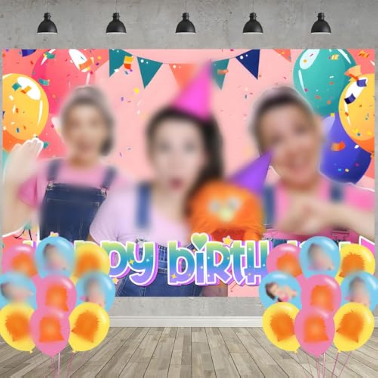 Rachel Birthday Party Decor 5x3 Ft Photo Backdrop & 18 Balloons
