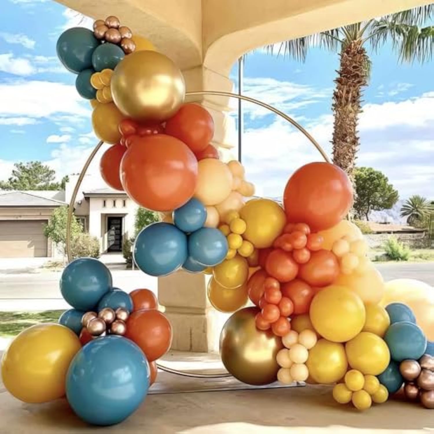 Boho Rainbow Balloon Arch Kit Ivory White Yellow Orange Blue Purple Balloons for Party Decor