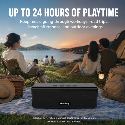 Small Bluetooth Speaker, Gifts for Women Mothers Mom Wife Her Waterproof Portable Speakers Wireless with Stereo Sound, Dual Pairing, 24HRs Playtime,