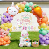 Easter Balloon Arch Kit, 171Pcs Pastel Balloon Garland With Bunny & Carrot Foil Balloons, Spring Bunny Balloons For Easter Party Decorations