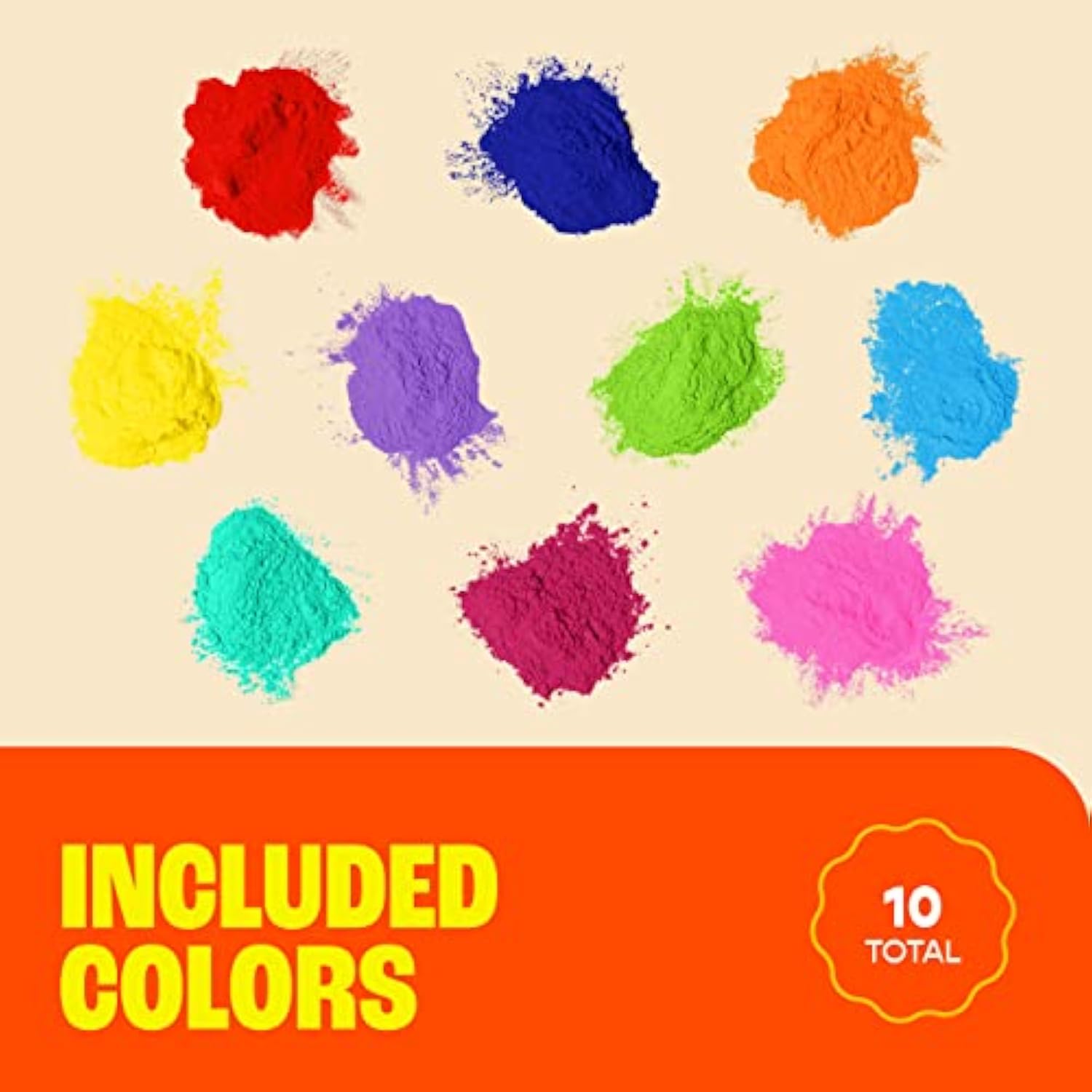 100G Color Powder Packs - 25 Pack - 10 Vibrant Colors In Clear Bags - Non-Toxic & Gluten-Free - Great For Holi, Color Wars, Fun Run, Gender Reveal & Summer Camp