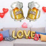 Beer Cup Balloons Set of 2 Beer Mug Cheers Foil Balloons for Party Decor