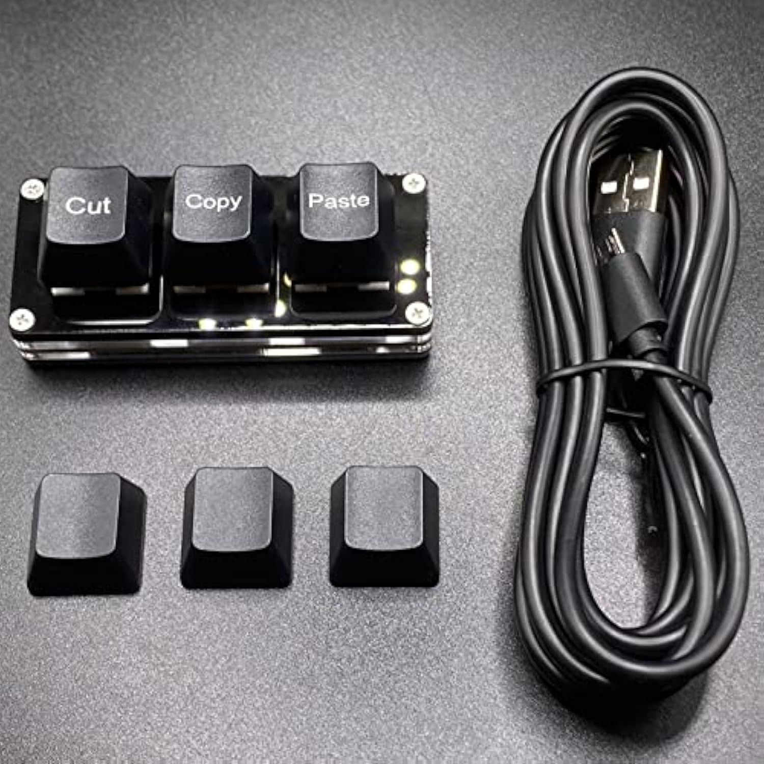 Mini 3-Key Cut Copy Paste Keyboard Ctrl X C V Shortcut One Handed Keyboard Rgb