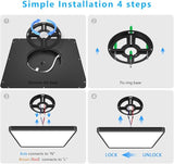 12 Inch Square LED Ceiling Light 24W Black Slim Flush Mount Fixture
