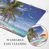 Blue Beach Mouse Pad Ocean Mousepad Desk Cute Green Tropical Palm Tree Mat Nature White Cloud Scene Aesthetic Large Small Square Office Accessories Laptop Wireless Travel Medium Gaming Computer