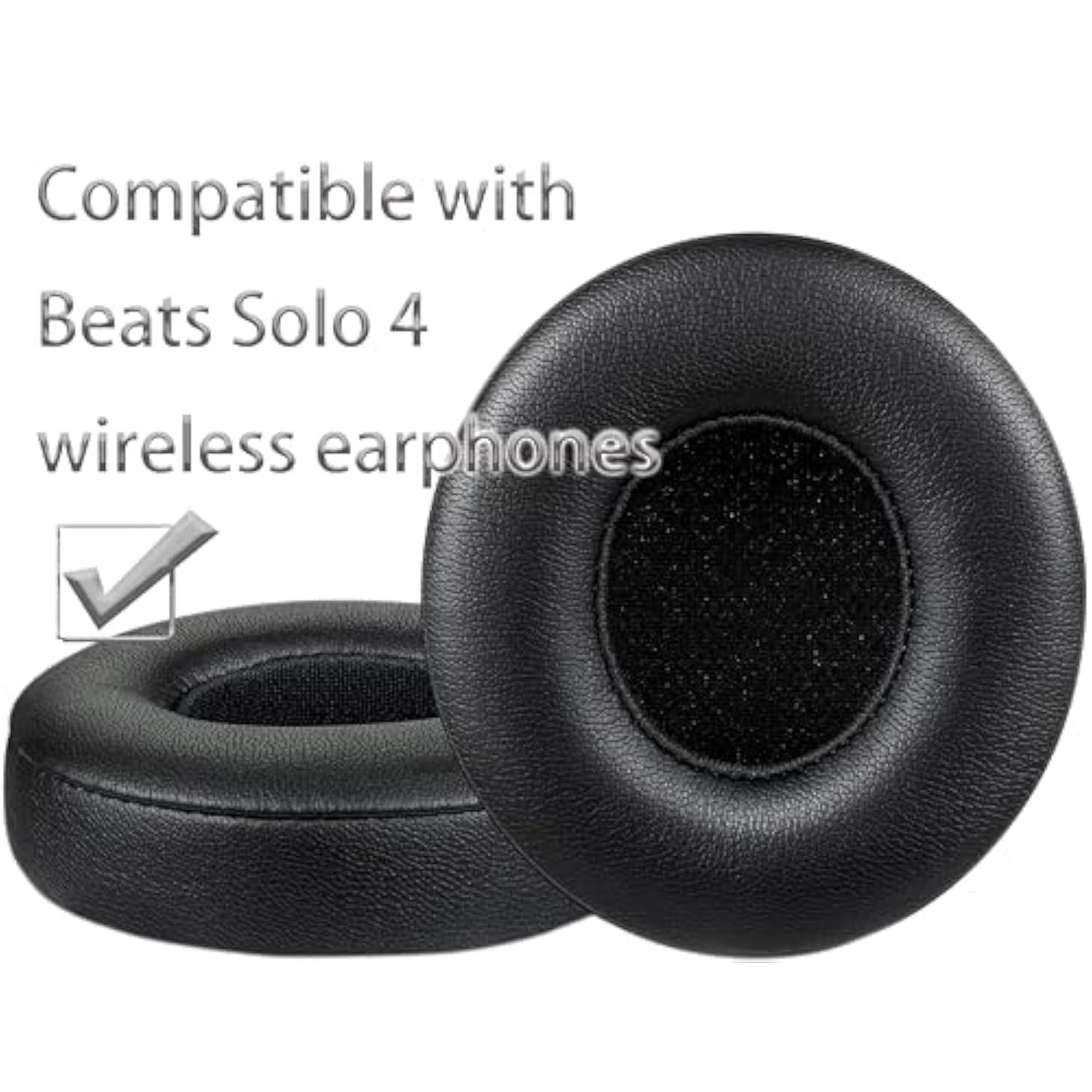 Replacement Ear Pads Compatible With Beats Solo 4 Wireless On-Ear Headphones, Replacement Ear Pads Made Of Protein Leather And Memory Foam (Black)