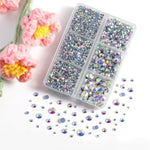 Hotfix Rhinestones, 4000 Pcs Ab Rhinestones For Clothes Crafts Mixed 6 Sizes With Wax Pencil And Tweezers Kit, Ss6-Ss30, Crystal Ab