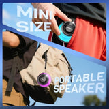 Magnetic Bluetooth Speaker, Portable Mini Bluetooth Loudspeaker With Bass Diaphragm, 5W Internal-Magnet, 7H Playtime,Tws, Rgb Light, Tf Card Slot, Including Magnetic Ring And Lanyard, As Phone Stand
