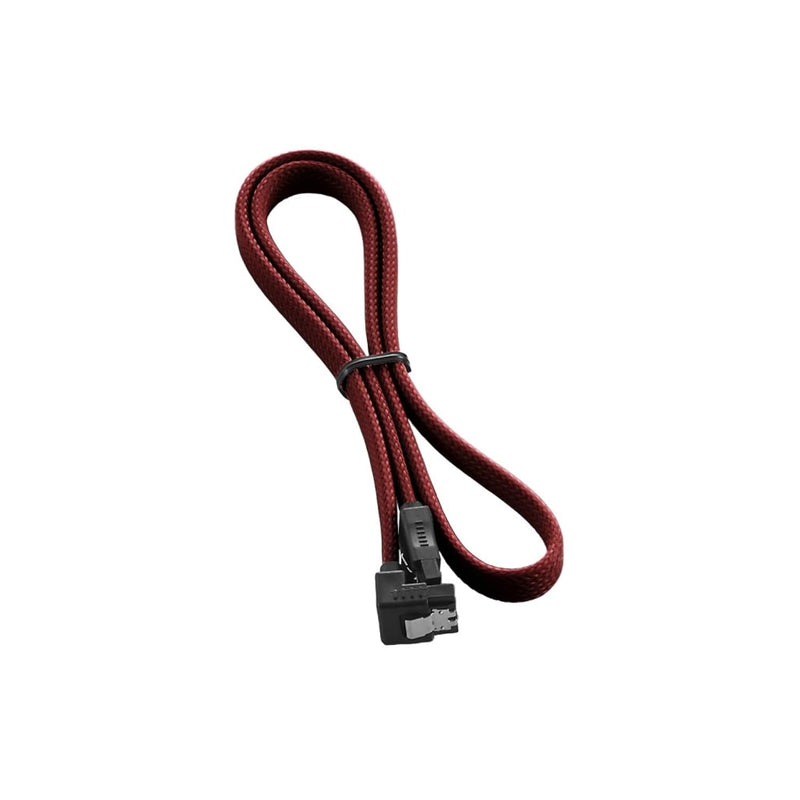 CableMod ModMesh Sleeved Right Angle SATA 3 Cable (Blood Red, 60cm)