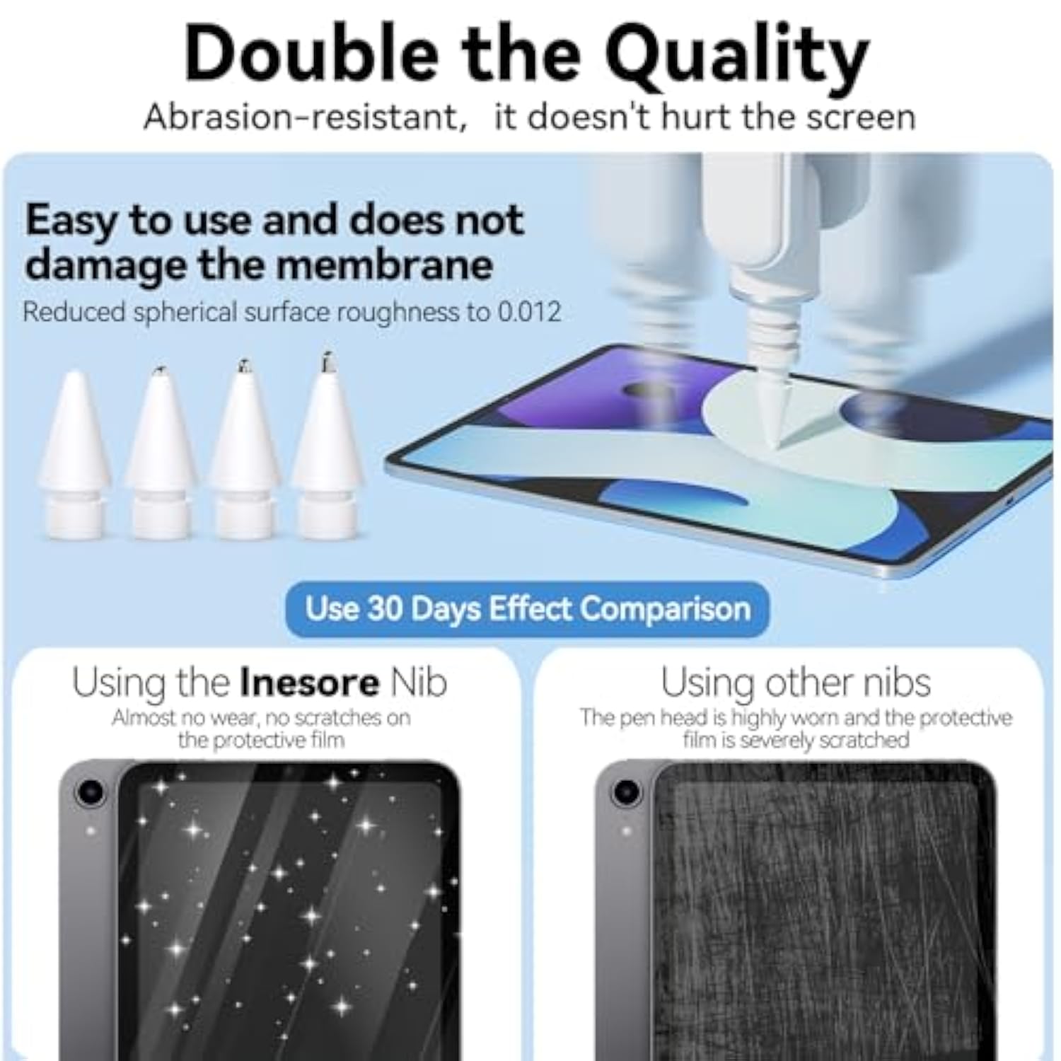 8 Pack For Apple Pencil Tips Replacement Accessories,Compatible With Apple Pencil Pro/2Nd Generation/1St Generation/Usb-C,Ipencil Nibs For Ipad Pro/Air/Mini (White Metal Nib)