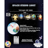 Space String Lights 20 Led 9.84Ft Astronaut Decor For Kids Bedroom Wall Christmas Classroom Party Decorations Rocket Ufo