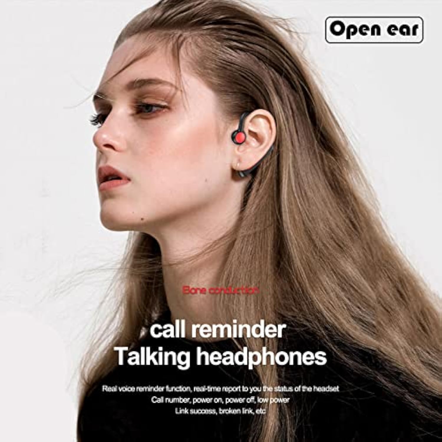 Open Ear Headphones Bluetooth Single Bone Conduction Wireless Earbuds With Ear