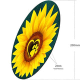 Round Mouse Pad,Cute Dog Paw Print Love Yellow Sunflower Non-Slip Rubber Circular Mouse Pads Customized Designed For Home And Office,7.9 X 7.9Inch