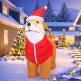 5.2 Ft Tall Christmas Inflatables Outdoor Decorations Blow Up Xmas Golden Retriever Dog Wearing Red Cotton Jacket With B