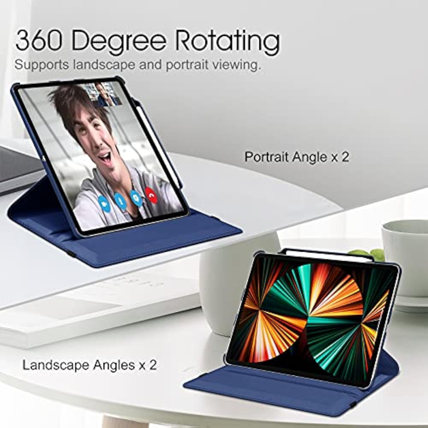 Fintie Rotating Case for iPad Pro 12.9-inch 6th Generation 2022-360 Degree Swi