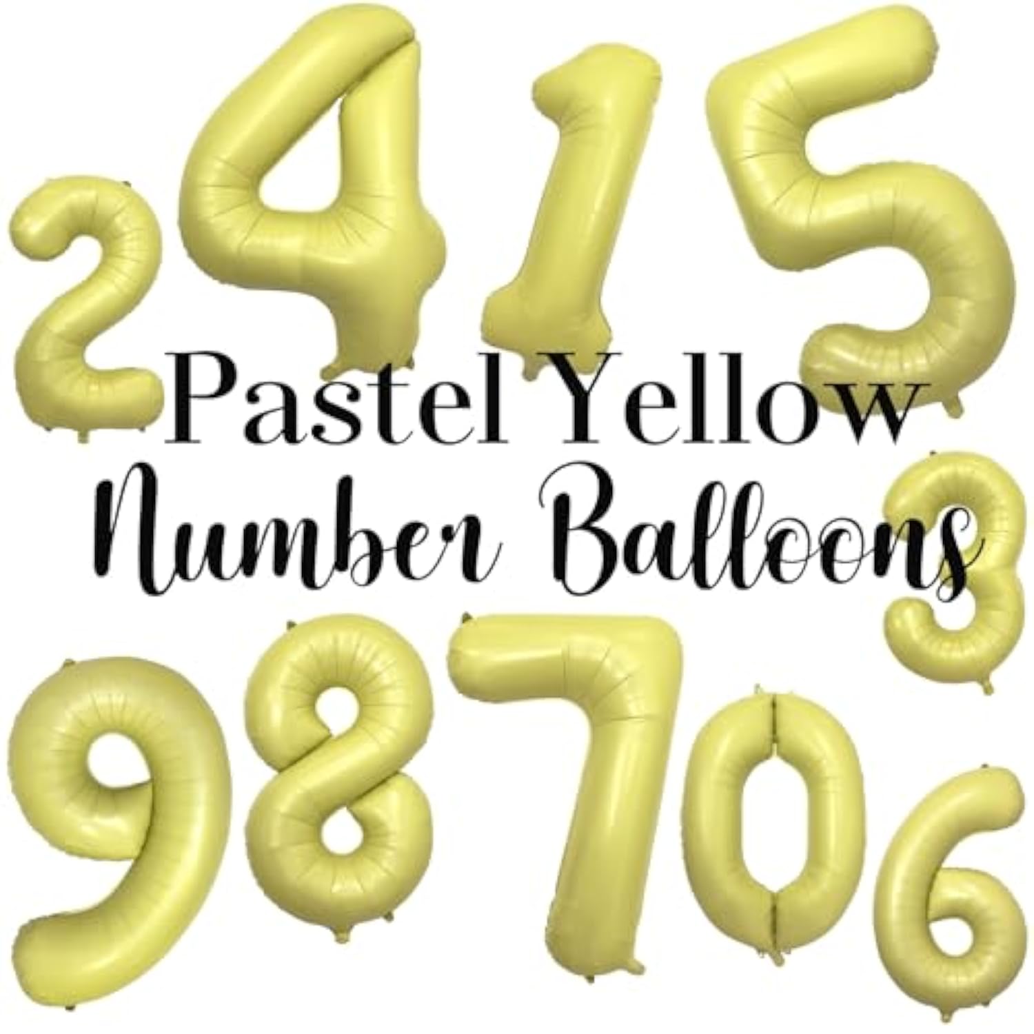 40" pastel yellow number 1 foil balloon for 1st birthday decorations