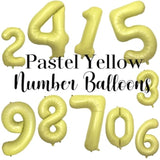 40" pastel yellow number 1 foil balloon for 1st birthday decorations