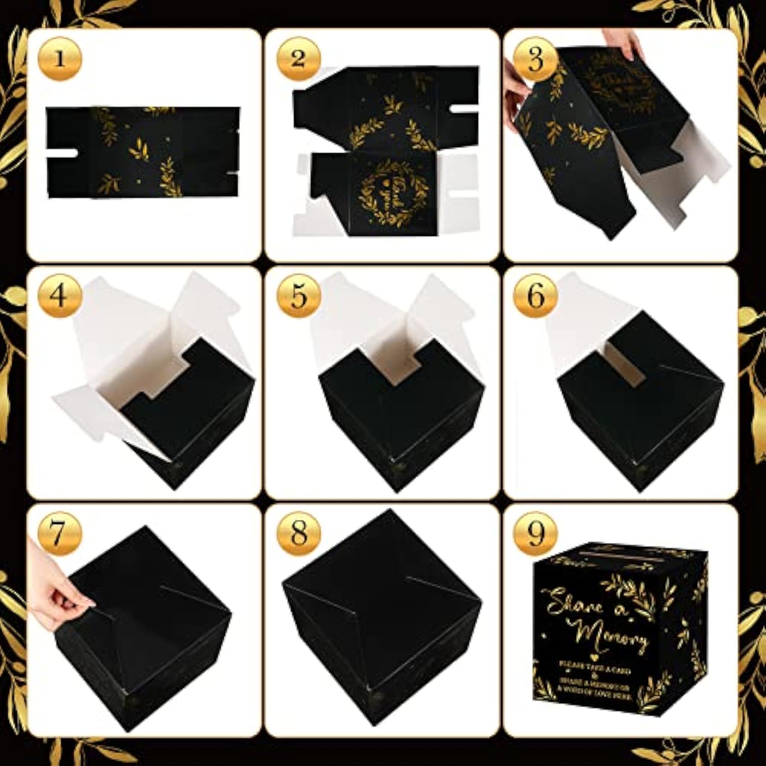 50PCS Share a Memory Cards Box for Funeral Wedding Birthday Anniversary Retirement