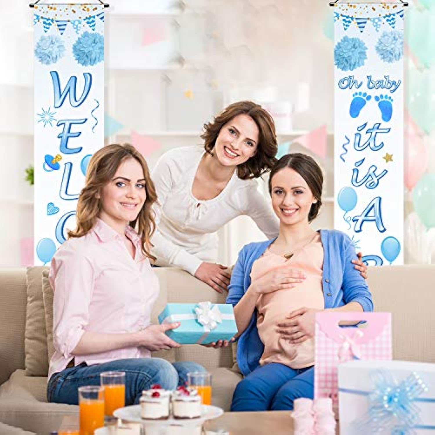 Baby Shower Decorations 71 X 12 Inch Welcome It Is A Boy Banner Backdrop Background Door Hanging Porch Sign For Baby Shower Gender Reveal Party Photo Prop Backdrop Supplies