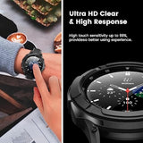 3 In 1 Accessories For Samsung Galaxy Watch 4 46Mm, 1 Rugged Tpu Armor Bumper Case +2 Tempered Glass Screen Protector Films + 1 Bezel Ring For Galaxy Watch 4 46Mm