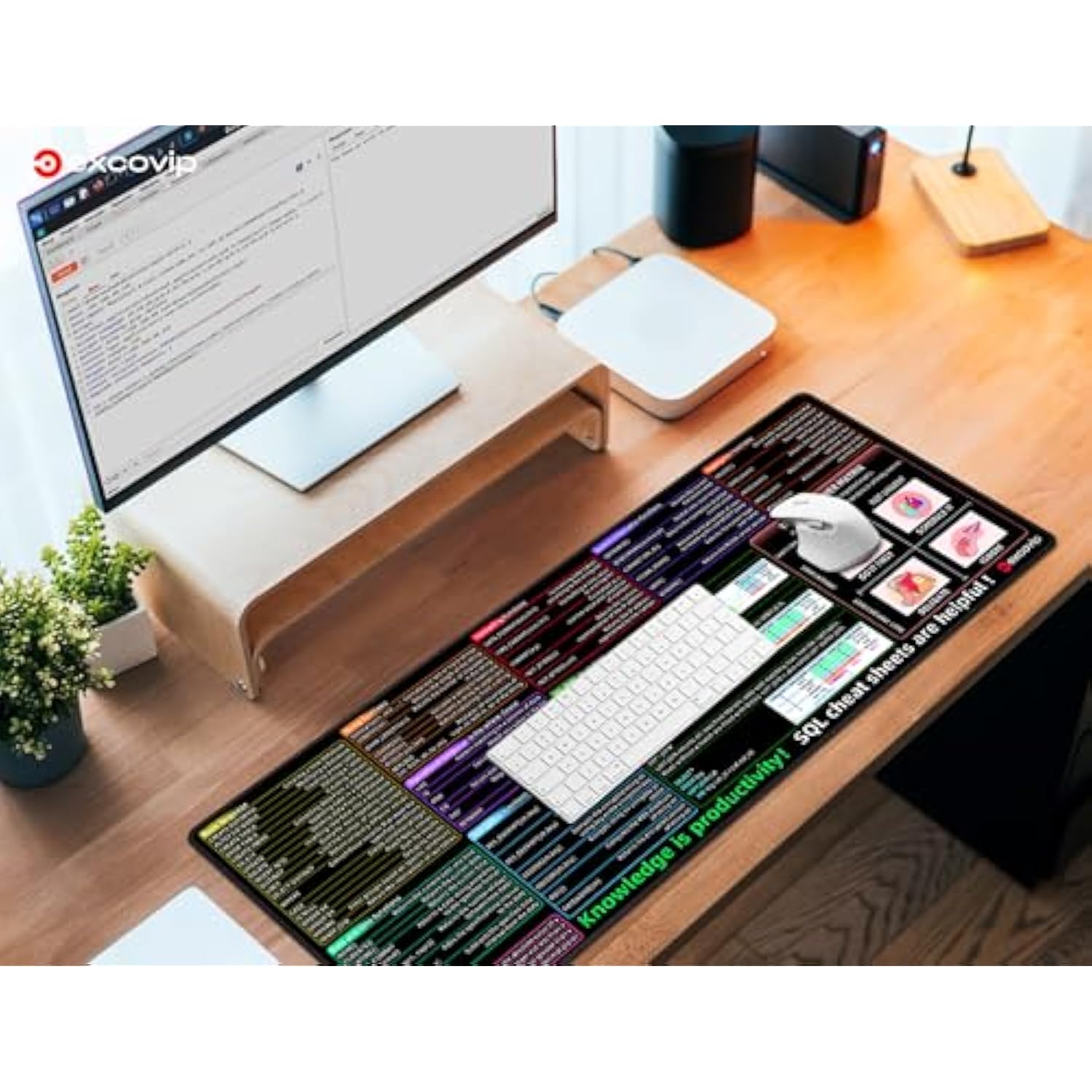 Sql Cheat Sheet Mouse Pad For Database Administrators, Analysts, And Programmers, Shortcut Key Mousepad, Large Anti-Slip Keyboard Pad Mouse Mat 80X30 Cm 0406