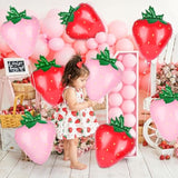 8 Pcs Strawberry Balloons 28" Berry Foil Balloons Shortcake Birthday Party Decor