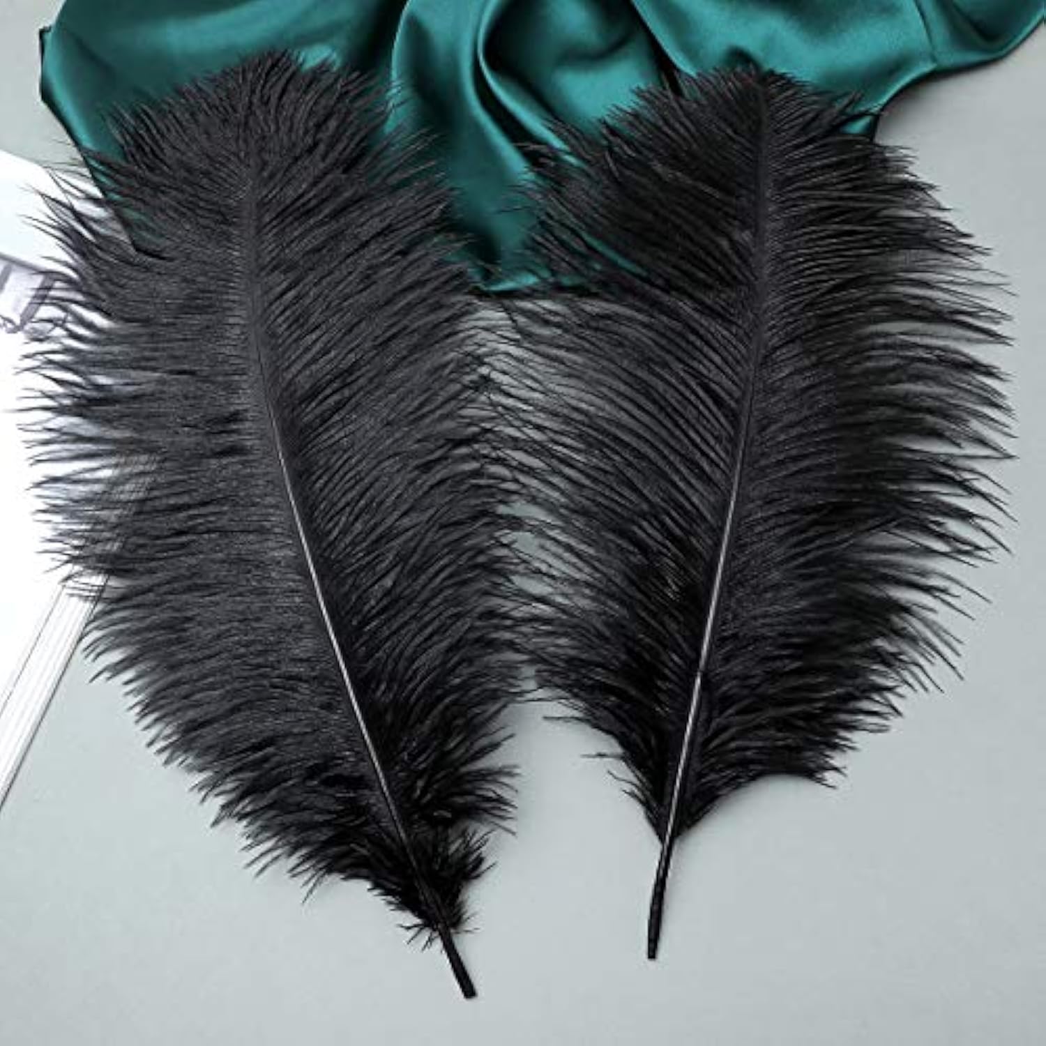 24Pcs Natural Black Ostrich Feathers 10-12Inch (25-30Cm) For Wedding Party Centerpieces?Flower Arrangement And Home Decoration.