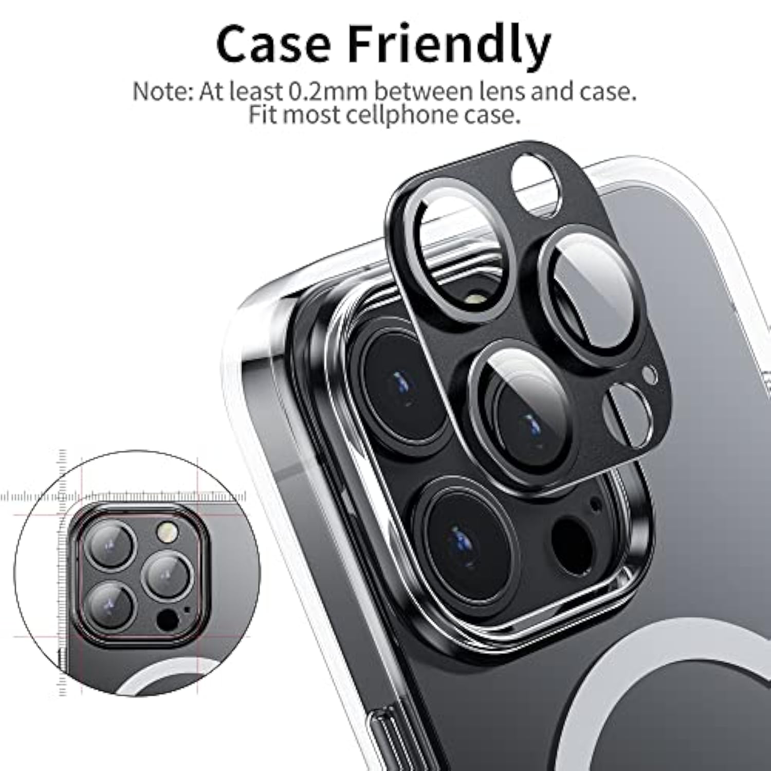 Camera Lens Protector For Iphone 14 Pro / Iphone 14 Pro Max, Alloy Metal Camera Cover With Tempered Glass Screen Protector Accessories,Case Friendly,Scratch Resistant,Easy To Install - Space