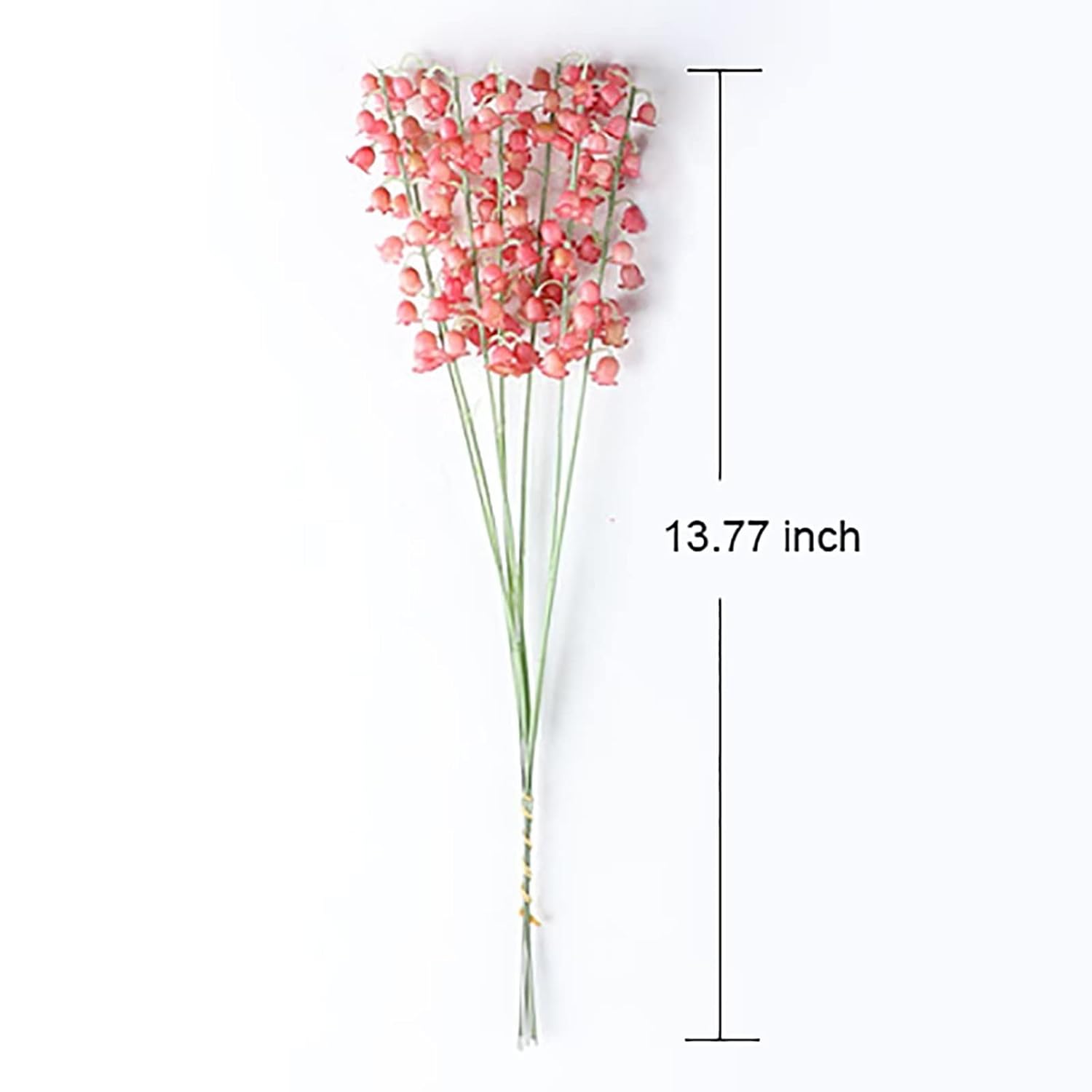 21Pcs Artificial Lily Of The Valley Pink Flowers Bell Orchid Flower Wedding Bouquet For Home Office Garden Wedding Party Decor