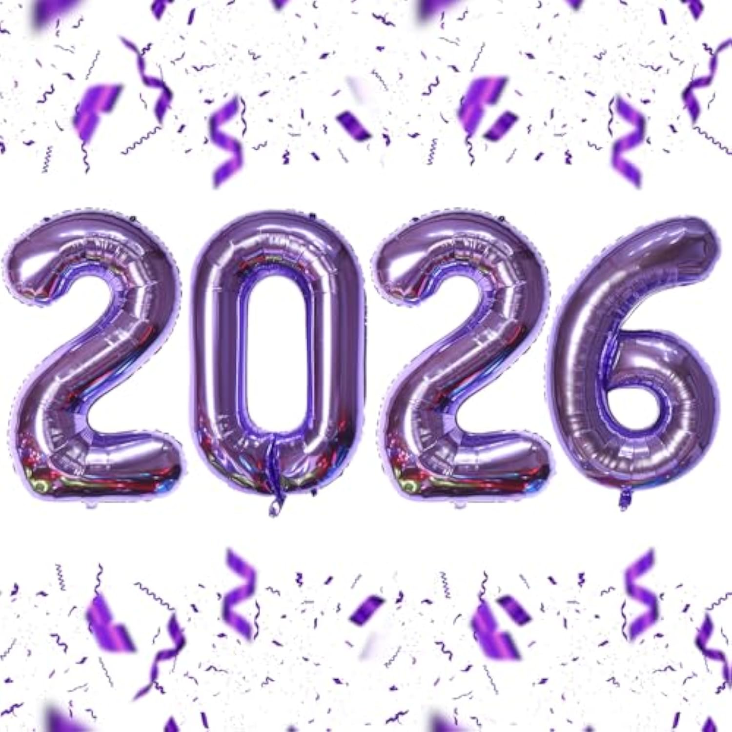 16 Inch Purple 2026 Foil Number Balloons Party Supplies