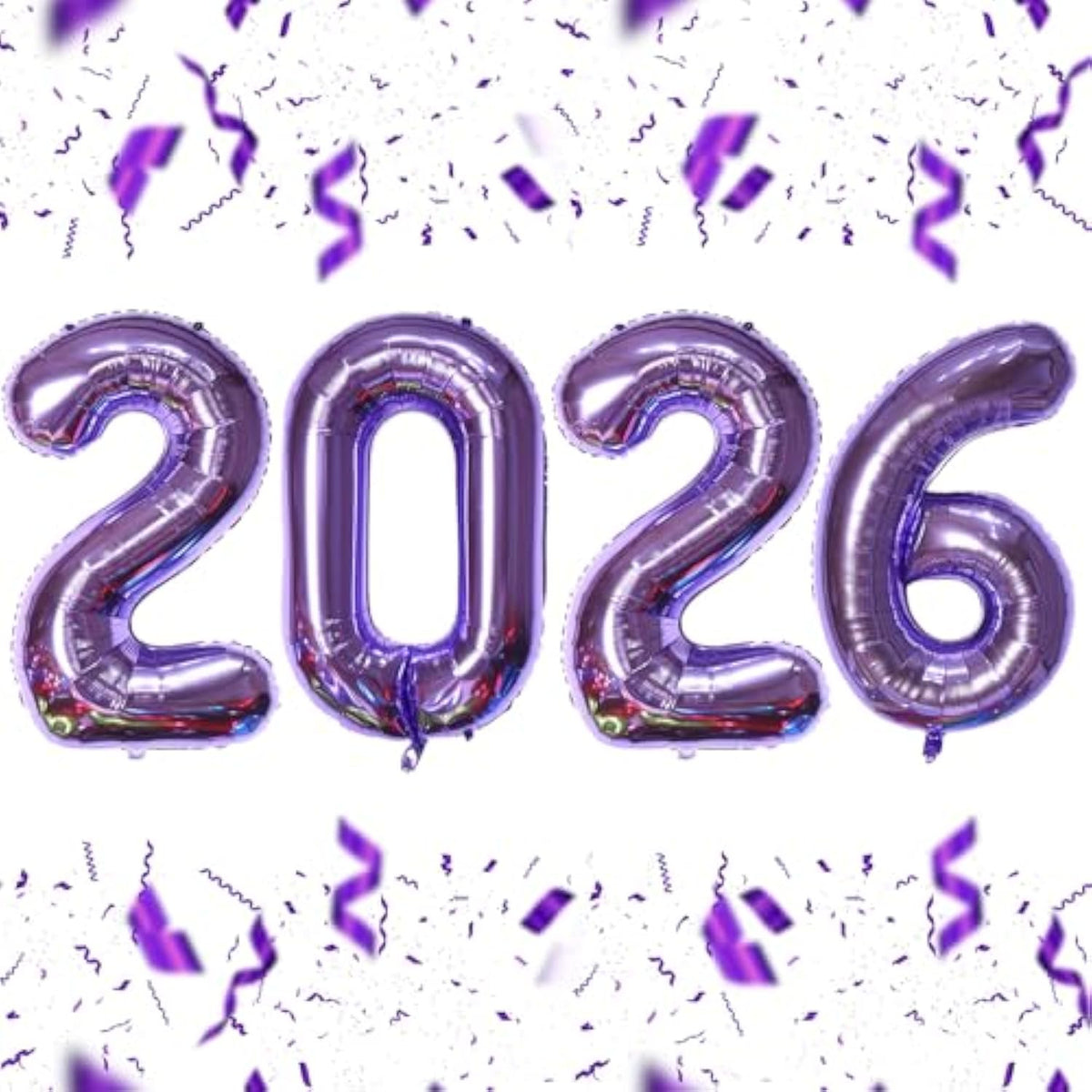 16 Inch Purple 2026 Foil Number Balloons Party Supplies