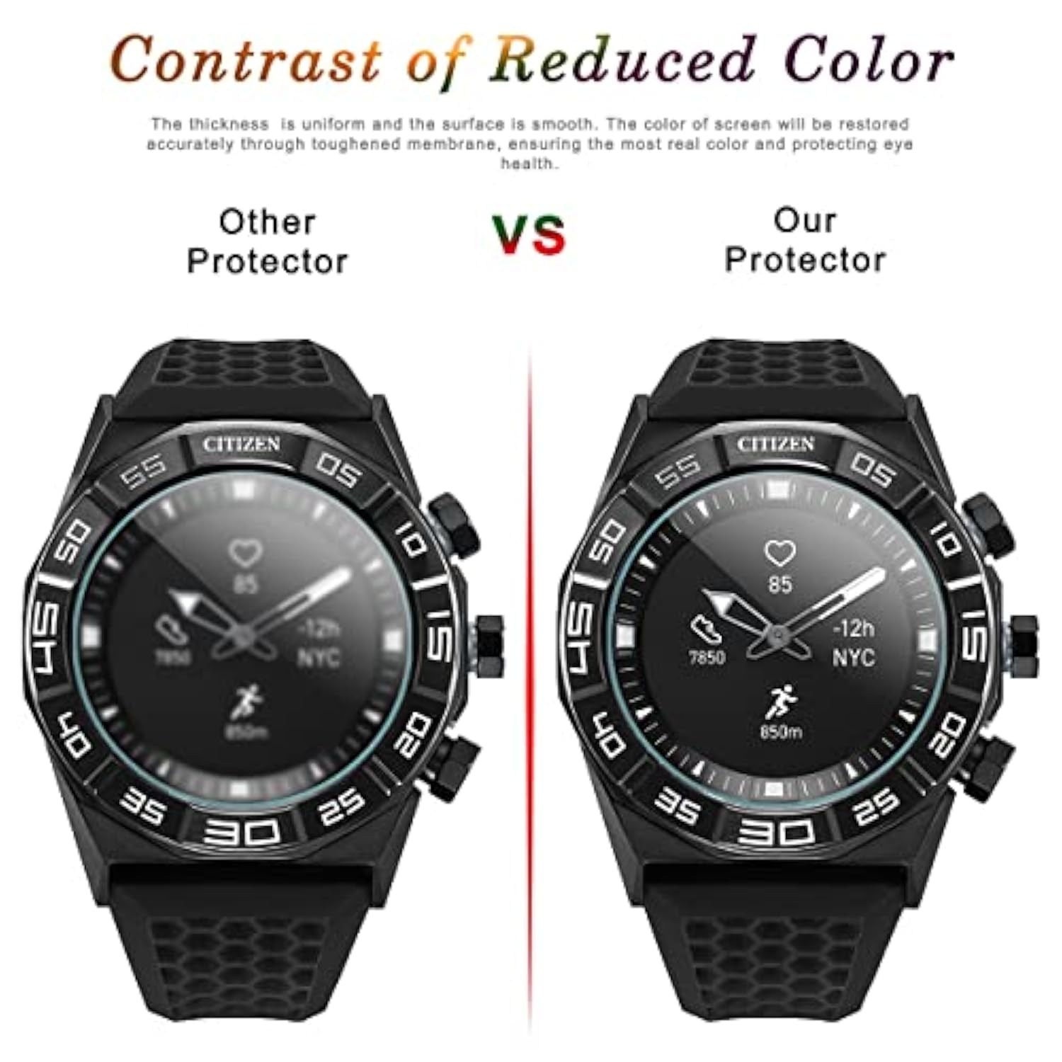 3-Pack For Citizen Cz Smart Hybrid Screen Protector, [Anti-Scratch] 2.5D 9H Hardness Ultra-Thin Tempered Glass Screen Protective Film