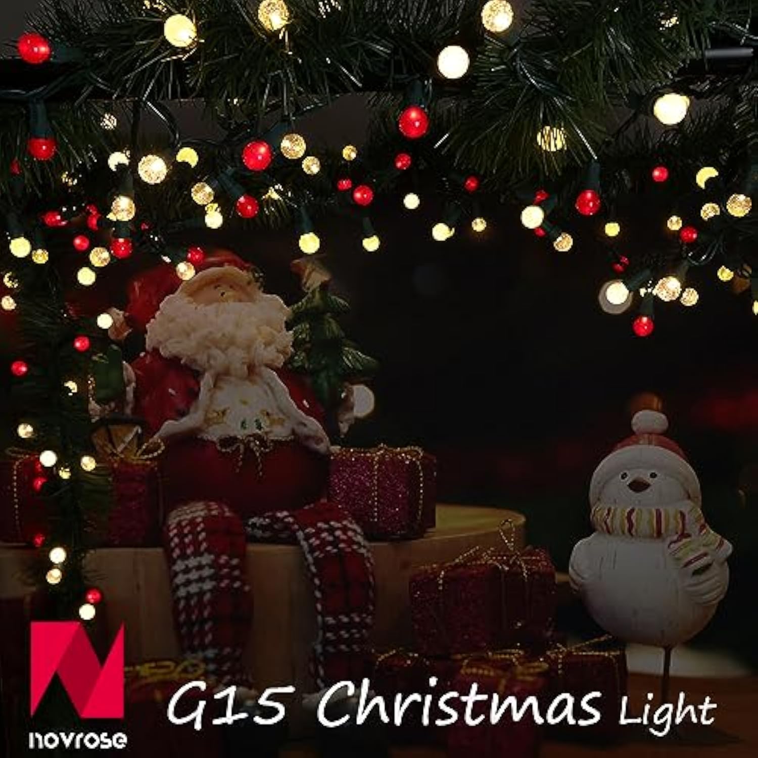 Red And White Christmas Lights Outdoor G15 Pearlized Glass 70 Led 19Ft Mini Globe String Lights For Christmas Tree Indoo