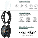 [1+4 Pack] Case With Tempered Glass Screen Protector Compatible With Garmin Fenix 8 Amoled 47Mm (Not For Fenix 8 47Mm Solar), Bumper Full Coverage Protective Soft Cases Face Cover For Fenix 8 Amoled 47Mm
