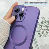 Magnetic Case For Iphone 13 Pro Max Phone Case For Women, Matte Luxury Soft Metallic Luster Design With Camera Lens Protector, Compatible With Magsafe Case For Iphone 13 Pro Max 6.7"-Pink