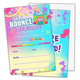 Bounce House Birthday Invitations For Girls Kids, Fill In Party Invites, Decorations, Favors, 20 Invitations With Envelopes (D12)