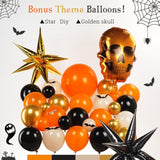 Summerween Balloon Garland Kit: Orange, Black, Gold Halloween Party Decor