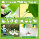 4 Pcs Walking Silly Goose Balloons, Large 26X34.7In Cute Animal Goose Balloons With Scarf & Movable Feet For One Silly Goose Birthday Decor, Baby Showers, Farm Party Photo Props