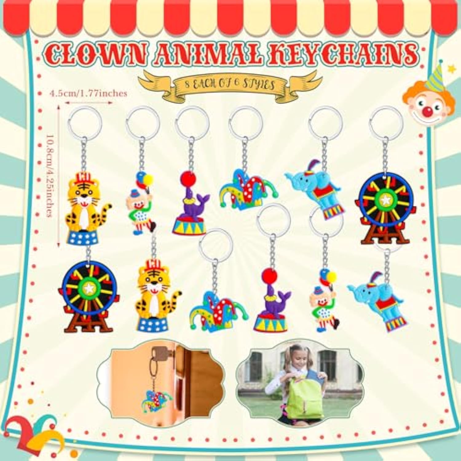 98 Pcs Circus Party Favors Include Circus Slap Bracelets Cute Stickers Clown Animal Keychains Carnival Party Favors For Carnival Birthday Supplies Classroom Rewards