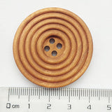 30Pcs 40Mm 1 1/2" Round Brown Wood Buttons 4 Holes Craft Sewing Button