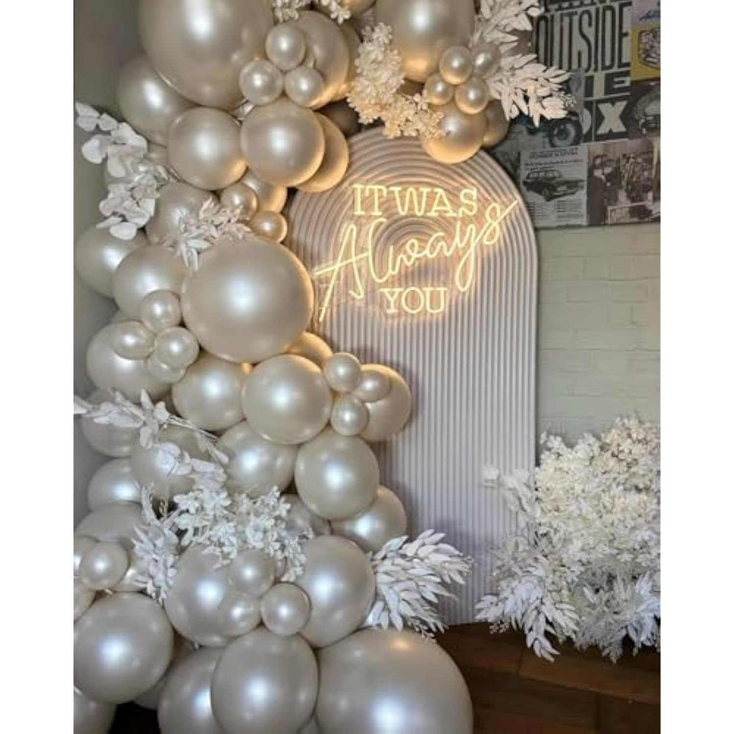 112pcs Pearl White Balloon Garland Kit for Weddings, Showers  Party Decor