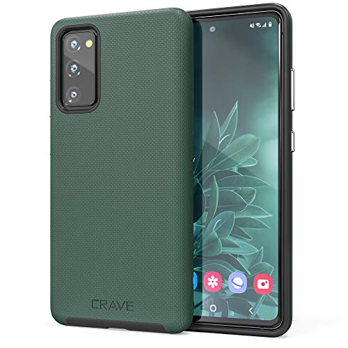 for  Galaxy S20 FE Case, Shockproof Protection Dual Layer Case for  Galaxy S20 FE 5G (6.5 inch) - Forest Green