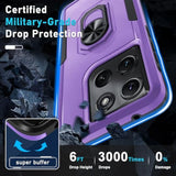 Compatible With Motorola Moto G Stylus 5G 2025 Case With Screen Protector,Heavy Duty Shockproof Full Body Protective Cover Built In Rotatable Metal Ring Holder Kickstand,Lavender