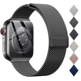 Compatible With Apple Watch Band 44Mm 45Mm 46Mm 49Mm,Stainless Steel Mesh Loop Magnetic Clasp For Iwatch Ultra Series 10 9 8 Se 7 6 5 4 3 2 1Women Men -49/46/45/44Mm Black