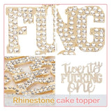 Twenty-One Funny Gold Rhinestone Cake Topper - Cheers To 21 Years Old,Happy 21St Birthday Party Cake Centerpieces Topper Decorations.