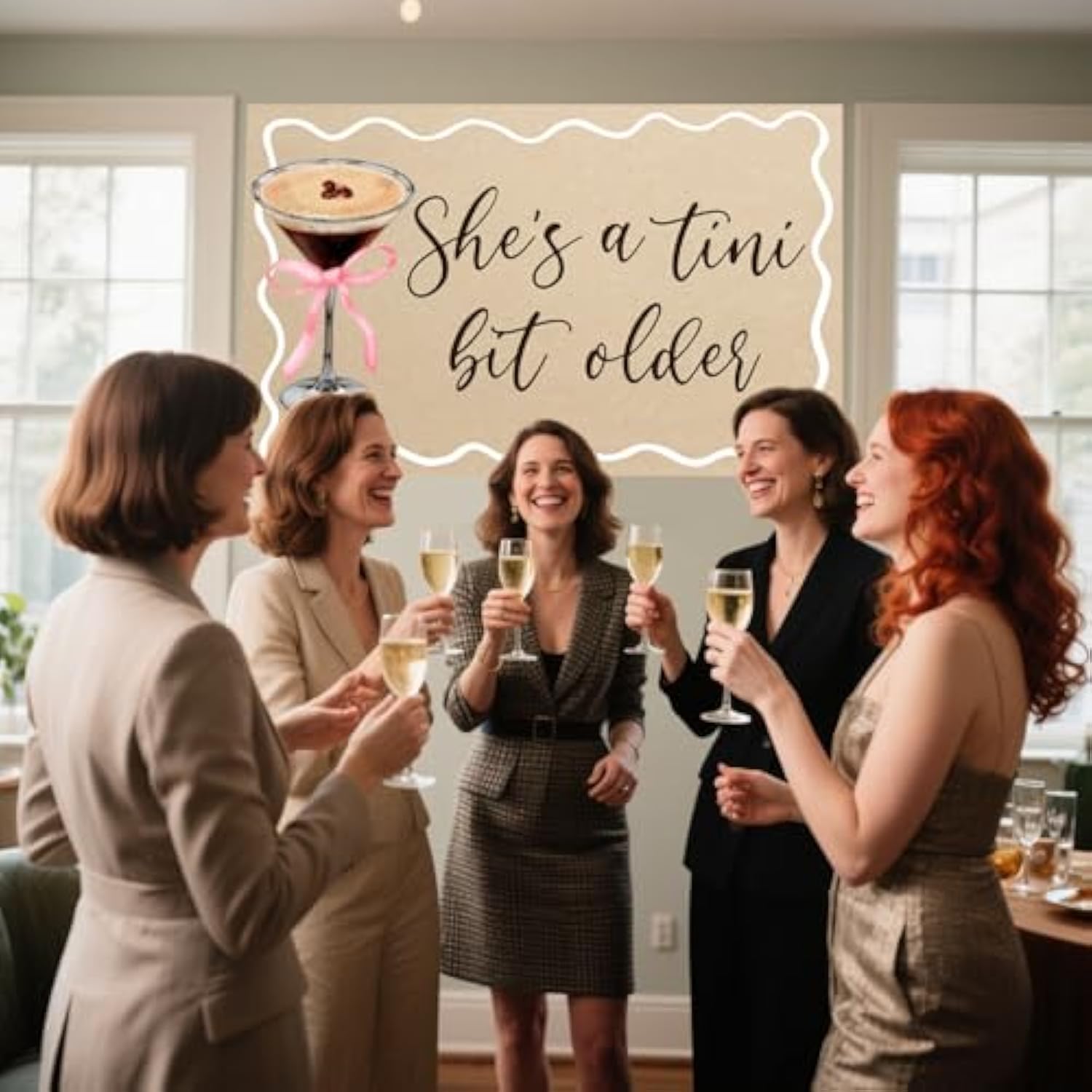 A Tini Bit Older Backdrop & Banner Espresso Martini Birthday Decorations