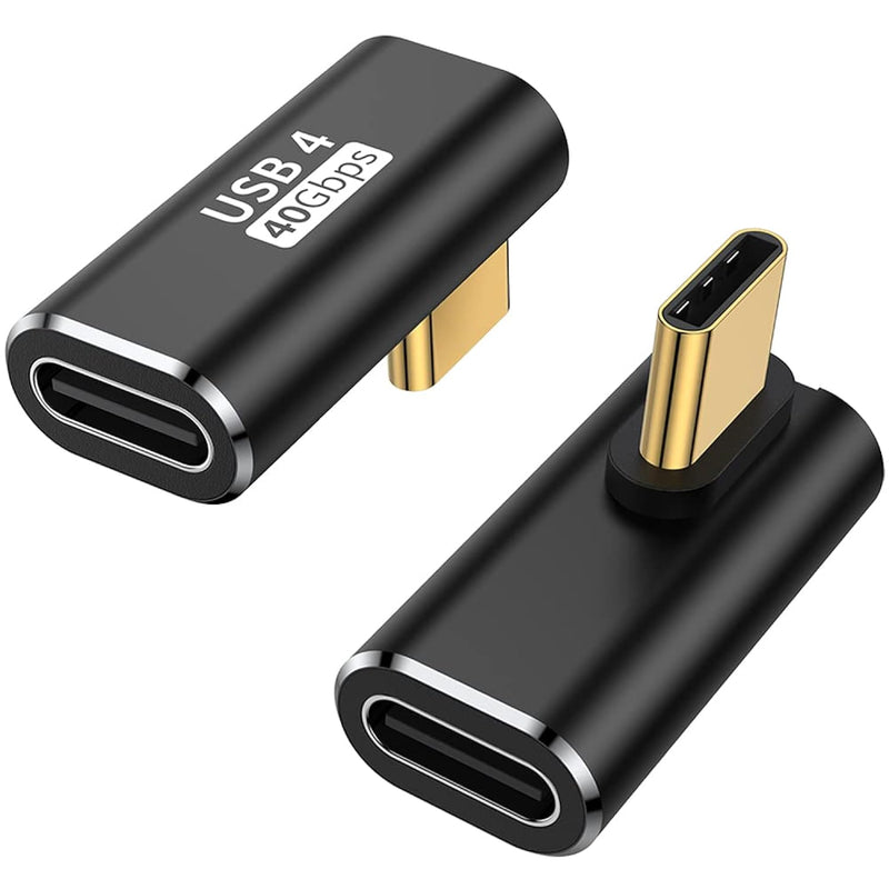 90 Degree Adapter (2 Pack), 40Gbps Usb C Male To Usb C Female Connector, Usb T